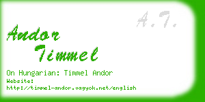 andor timmel business card